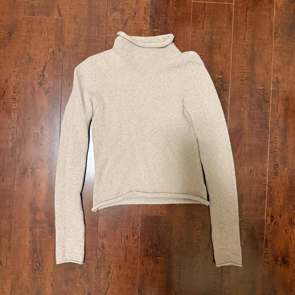 Wilfred textured knit turtleneck, XXS, Beige/Brown